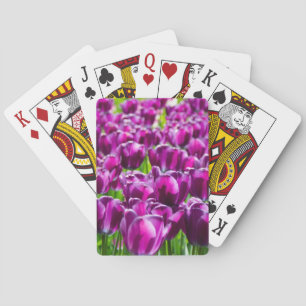 Jeu De Cartes Grand champ de tulipes violettes  