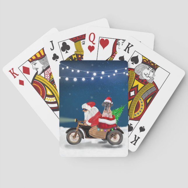 Jeu De Cartes Grand chien Dane Noël Père Noël (dos)
