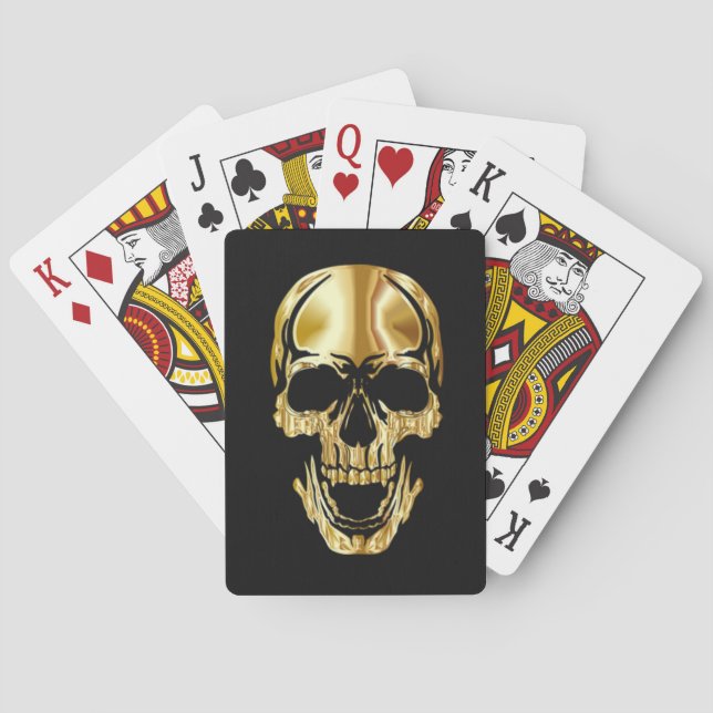Jeu De Cartes Grand crâne d'or noir cool     (dos)