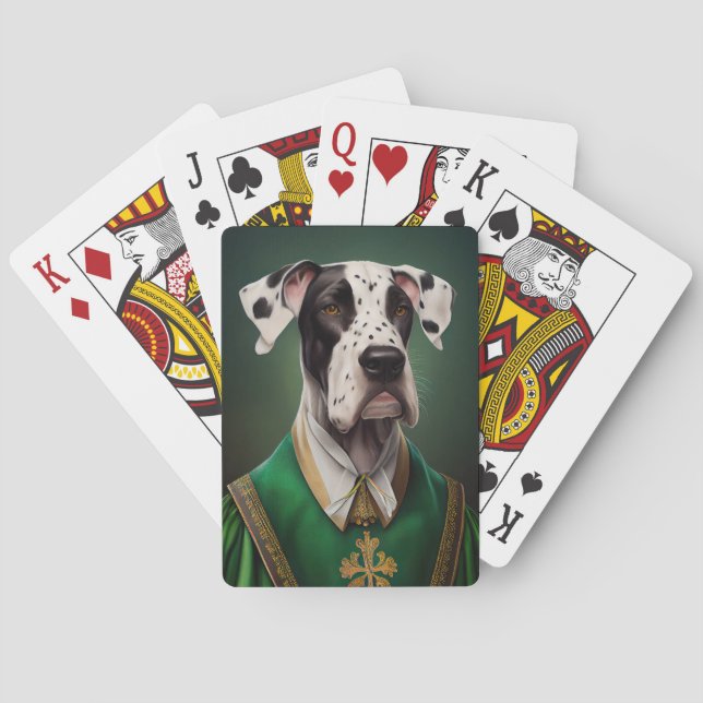 Jeu De Cartes Grand Danois en robe de la Saint-Patrick (dos)