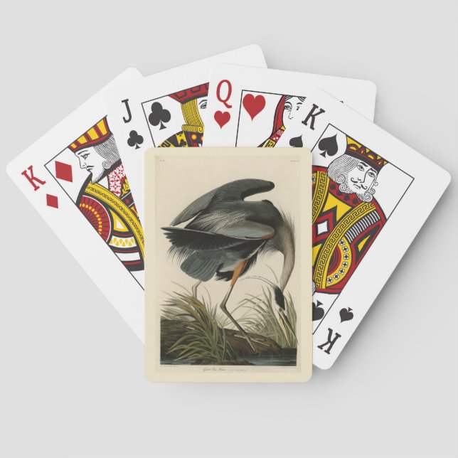 Jeu De Cartes Grand héron bleu des oiseaux d'Amérique d'Audubon (dos)