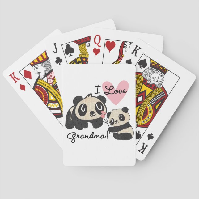 Jeu De Cartes Grand-maman d'amour des ours panda I (dos)