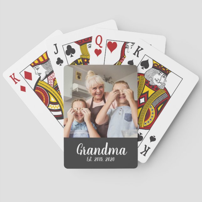 Jeu De Cartes Grand-mère a établi une photo de script blanc (dos)