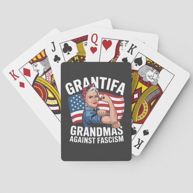Jeu De Cartes Grand-mère Grantifa contre le facisme Pas de roi a (dos)