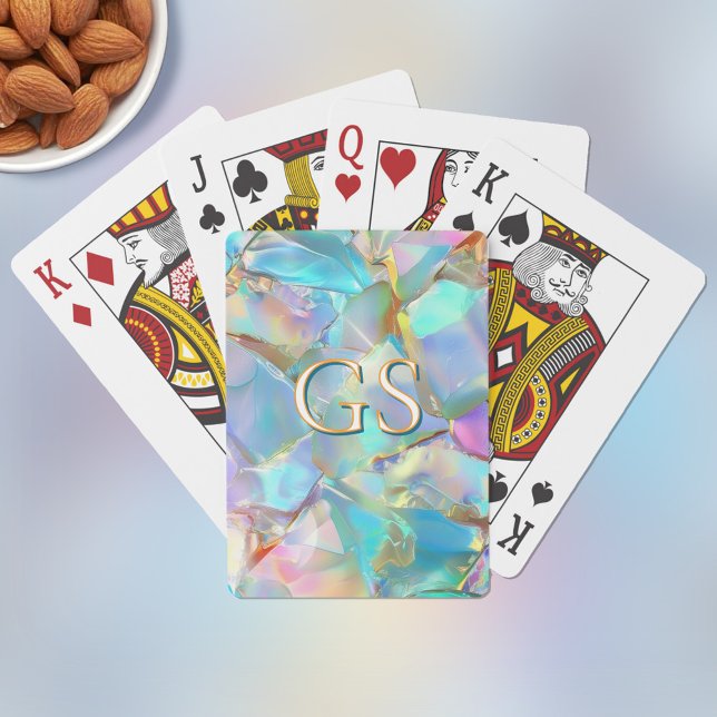 Jeu De Cartes Grand Monogramme sur Opale (Créateur téléchargé)