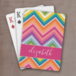 Jeu De Cartes Grand Motif coloré Chevron avec nom<br><div class="desc">Un design en zag graphique et audacieux dans des couleurs douces et joyeuses. Ce design coloré se retrouve sur de nombreux styles coques populaires. Si vous devez apporter des modifications à l'art,  cliquez sur le bouton customiser et apporter des modifications.</div>