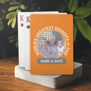 Jeu De Cartes Grand papa du monde Photo orange gris