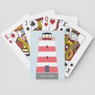 Jeu De Cartes Grand phare rouge et blanc Personnalisé