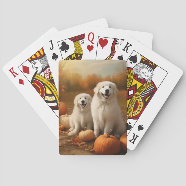 Jeu De Cartes Grand Pyrénées Chiot automne délice Citrouille (dos)
