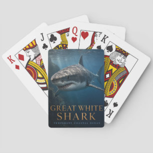 Jeu De Cartes Grand requin blanc Animaux de l'océan côtier