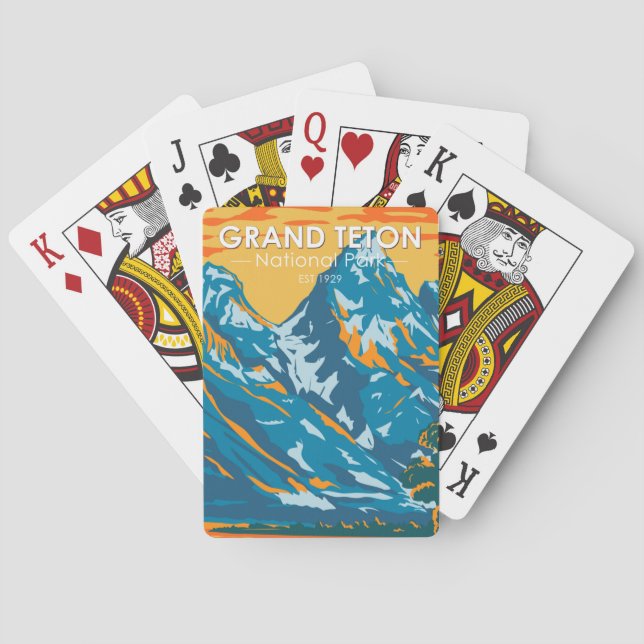 Jeu De Cartes Grand Teton National Park Wyoming Vintage (dos)