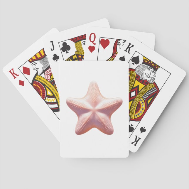 Jeu De Cartes Grande étoile de mer rose (dos)