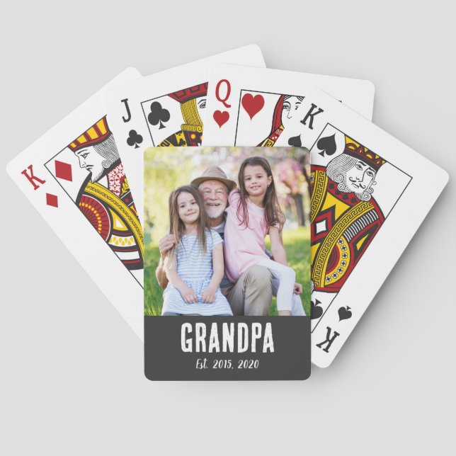 Jeu De Cartes Grandpa Established White grunge Script Photo (dos)