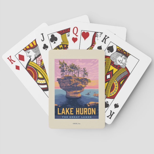 Jeu De Cartes Grands Lacs | Lac Huron (dos)