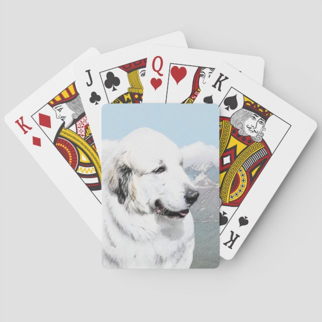 Jeu De Cartes Grands Pyrénées peignant - art original de chien (dos)