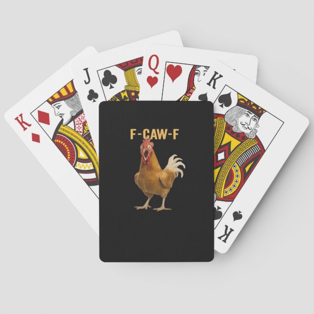 Jeu De Cartes Graphique Créatif Essentiel de Poulet F-Caw-F (dos)