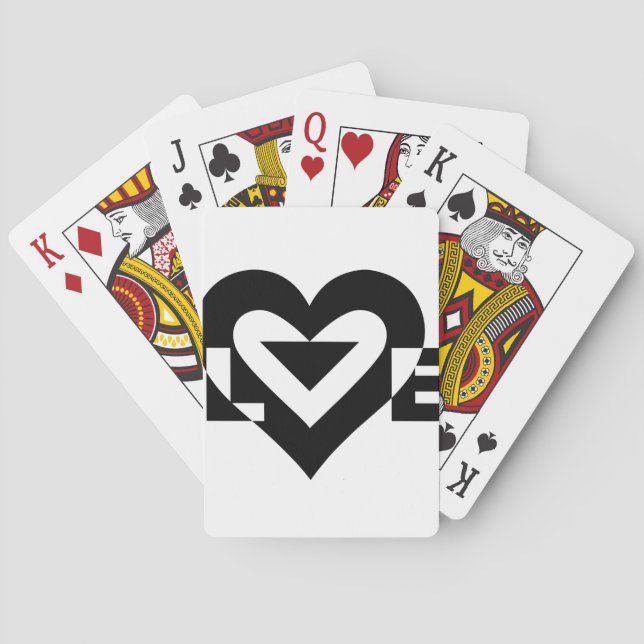 Jeu De Cartes Graphique d'amour cool, noir (dos)