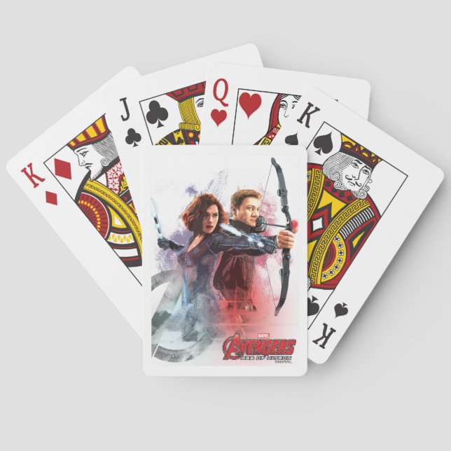 Jeu De Cartes Graphique d'aquarelle noir de la veuve et du keye (dos)