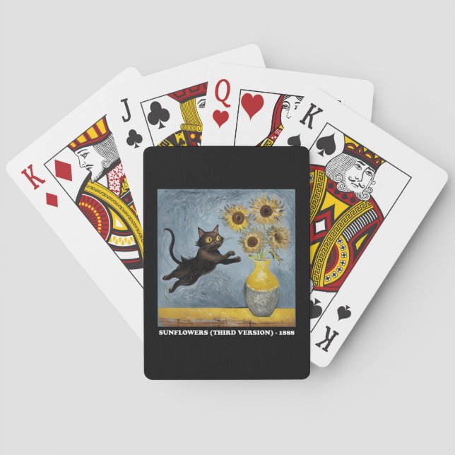 Jeu De Cartes Graphique en mème de chats de tournesol (dos)
