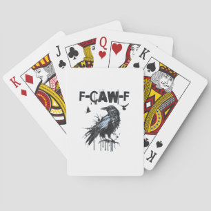 Jeu De Cartes Graphisme d'humour grunge drôle de corbeau F-Caw-F