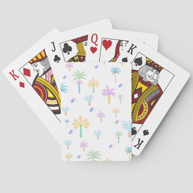 Jeu De Cartes Graphisme Rétro Palmiers  (dos)