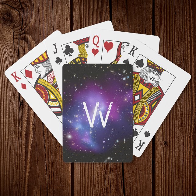 Jeu De Cartes Grappe de galaxie violette monogramme (Créateur téléchargé)