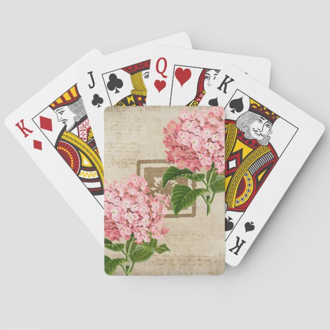 Jeu De Cartes Grappes d'hortensia rose II (dos)