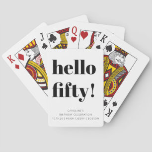 Jeu De Cartes Gras Personnalisé Anniversaire 50 Ans Noir et Blan