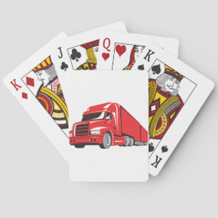 Jeu De Cartes Gras Red Semi-Truck Big Rig Trucker