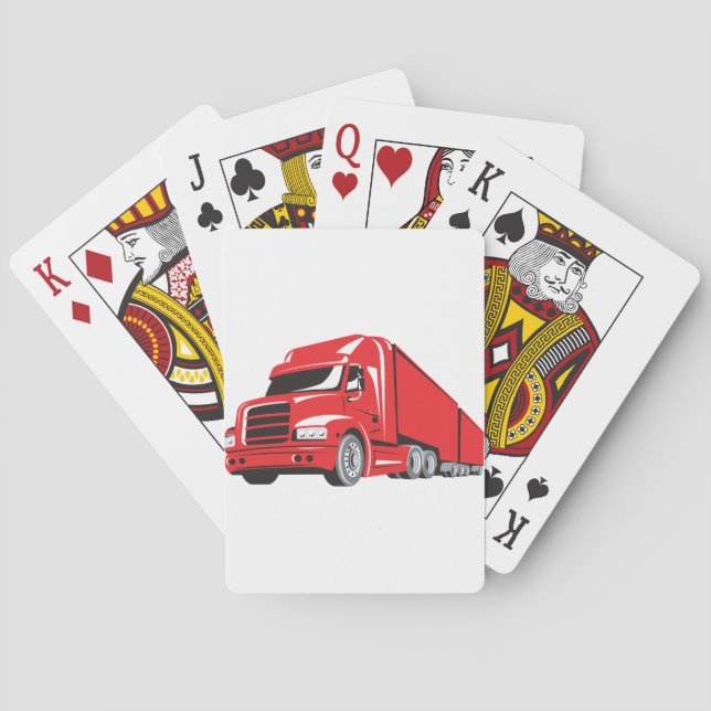 Jeu De Cartes Gras Red Semi-Truck Big Rig Trucker (dos)