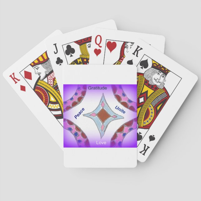 Jeu De Cartes "Gratitude Paix Amour Unité" Impression d'art Mand (dos)