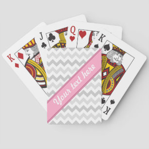 Jeu De Cartes Gray Chevron Rose