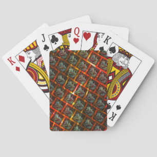 Jeu De Cartes Gray 'framed eyes', grazes, squares or red grid.