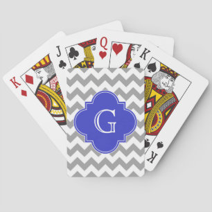 Jeu De Cartes Gray White Chevron Cobalt