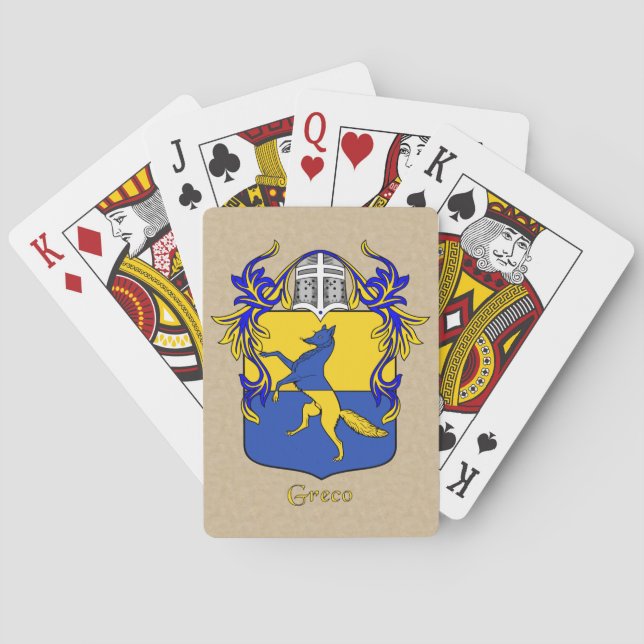 Jeu De Cartes Greco Bouclier héraldique et manteau (dos)