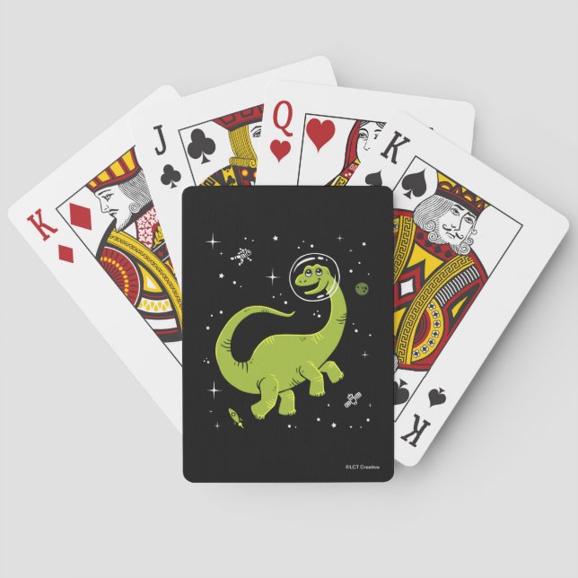 Jeu De Cartes Green Brontosaurus Dinos In Space (dos)