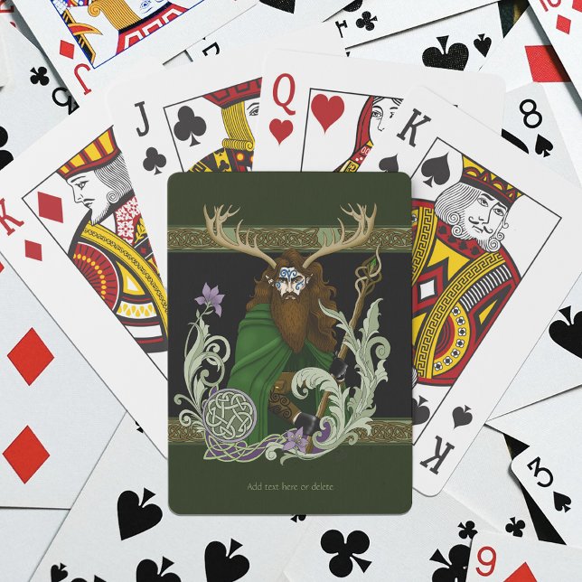 Jeu De Cartes Green Celtic Antlers Man  (Créateur téléchargé)