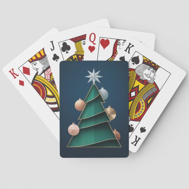 Jeu De Cartes Green Christmas Tree Vector Card Deck (dos)