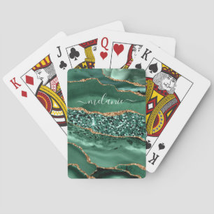 Jeu De Cartes Green Gold Nom personnalisé Lecture des cartes