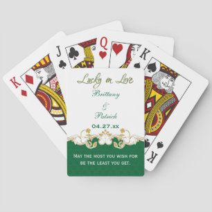 Jeu De Cartes Green Gold White Mariage irlandais jouer cartes