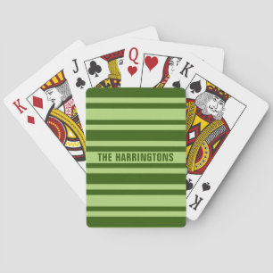 Jeu De Cartes Green Stripes nom personnalisé jouer aux cartes