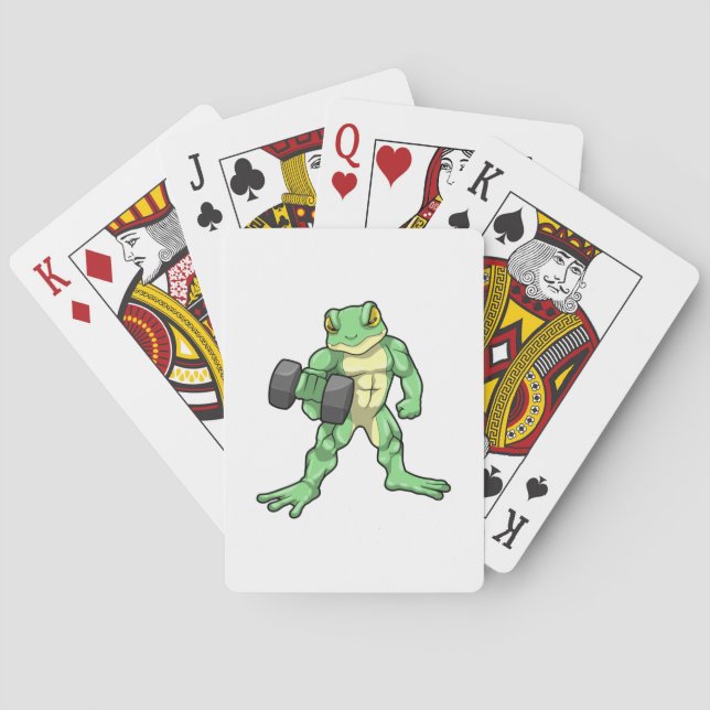 Jeu De Cartes Grenouille à Bodybuilding avec Dumbbell (dos)