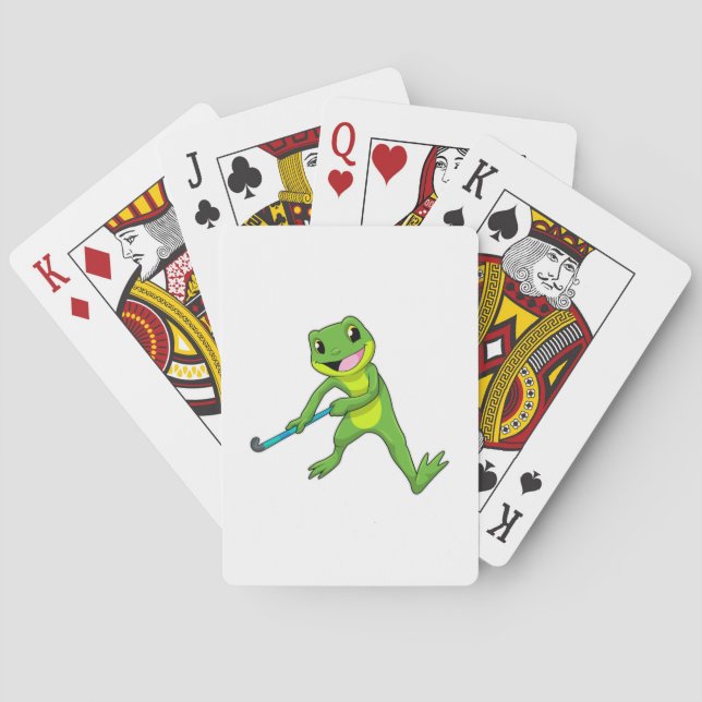 Jeu De Cartes Grenouille à Hockey avec chauve-souris de hockey (dos)
