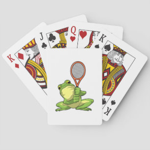 Jeu De Cartes Grenouille au tennis avec raquette de tennis