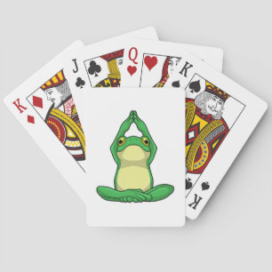 Jeu De Cartes Grenouille au yoga en jambe croisée