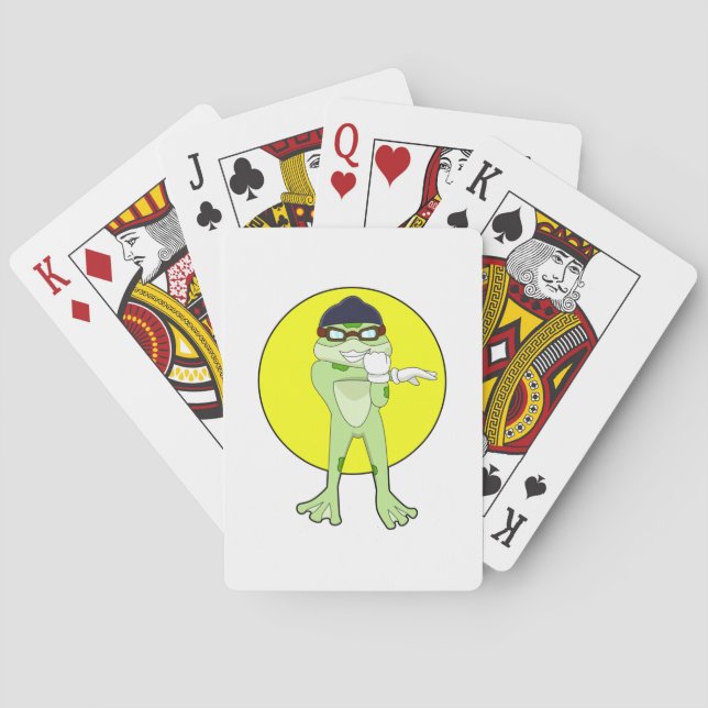 Jeu De Cartes Grenouille avec lunettes de natation (dos)
