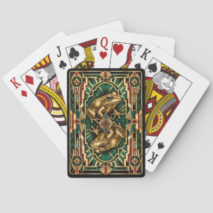 Jeu De Cartes Grenouille, faune Art déco