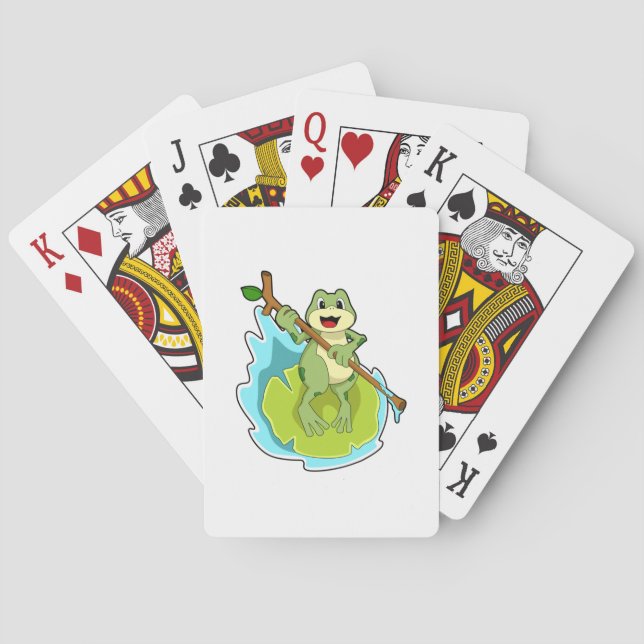 Jeu De Cartes Grenouille randonneur avec bâton (dos)