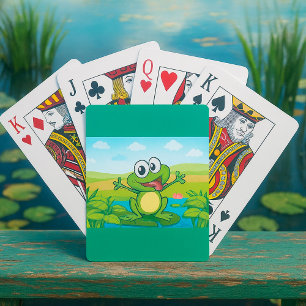 Jeu De Cartes Grenouille Rigolote Clignant sur un Étang de Nénup