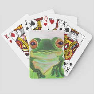 Jeu De Cartes Grenouille verte Se détendre dans l'étang